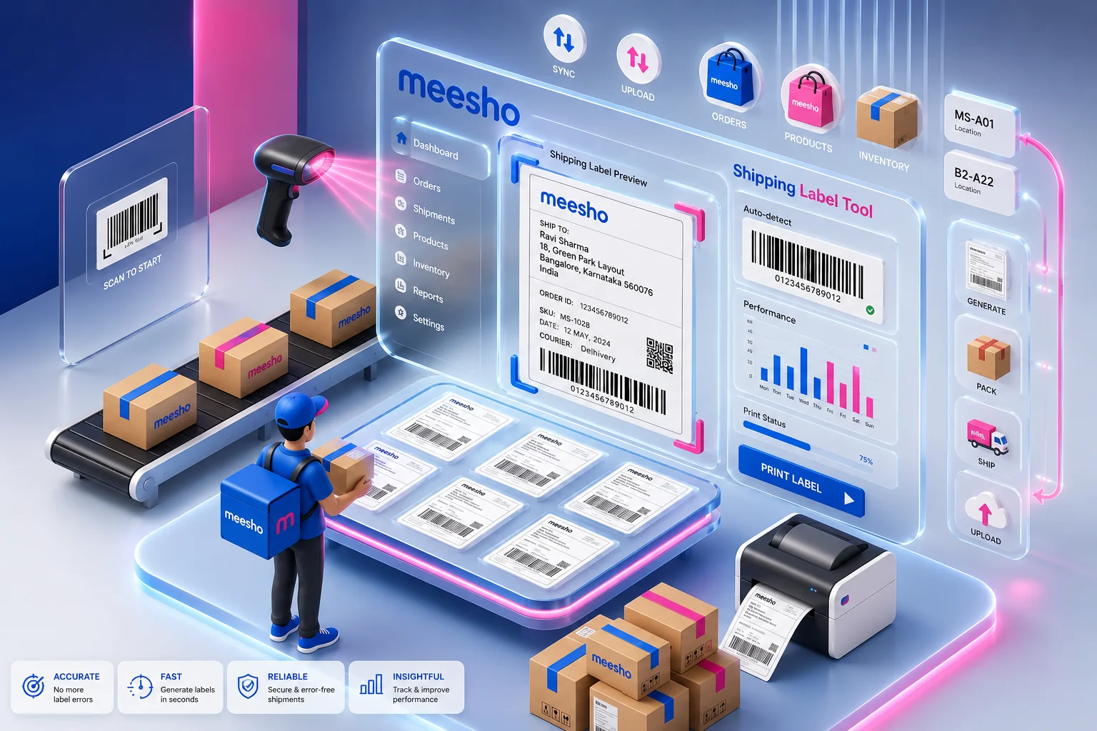Meesho Shipping Label Crop Tool Online